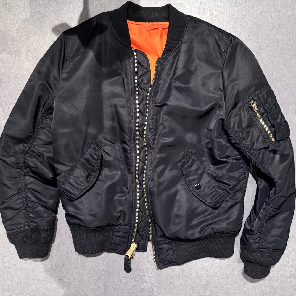 Women’s Alpha Industries Black/Orange Bomber Jacket
